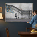 Banksy Girl with Butterflies Street Art Wall Art Canvas by MyGreatCanvas | Canvas Wall Art Prints | Photo Prints & Wall Decor