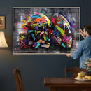 Graffiti American Football Helmet Street Art Wall Art Canvas