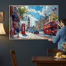London City Street Wall Art Canvas Print, Big Ben & Red Bus by MyGreatCanvas | Canvas Wall Art Prints | Photo Prints & Wall Decor