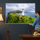 Cliffside Lighthouse Wall Art Canvas Print – Coastal by MyGreatCanvas | Canvas Wall Art Prints | Photo Prints & Wall Decor