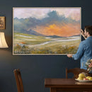 Mountain Sunset Wall Art Canvas Print Vintage Landscape by MyGreatCanvas | Canvas Wall Art Prints | Photo Prints & Wall Decor