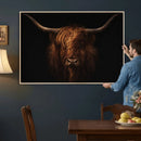 Highland Cow Wall Art Canvas Print – Moody Dark Rustic by MyGreatCanvas | Canvas Wall Art Prints | Photo Prints & Wall Decor