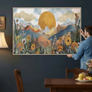 Boho Mountain Landscape Large Wall Art, Horizontal Gold by MyGreatCanvas | Canvas Wall Art Prints | Photo Prints & Wall Decor
