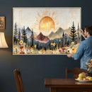 Boho Mountain Landscape Large Wall Art, Horizontal Gold by MyGreatCanvas | Canvas Wall Art Prints | Photo Prints & Wall Decor