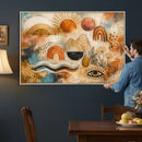 Geometric Boho Abstract Wall Art Canvas Print, Orange Blue by MyGreatCanvas | Canvas Wall Art Prints | Photo Prints & Wall Decor