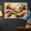 Geometric Abstract Wall Art Canvas Print, Orange Blue by MyGreatCanvas | Canvas Wall Art Prints | Photo Prints & Wall Decor