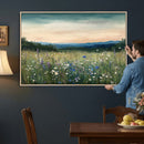 Wildflower Meadow Oil Painting Canvas — Daisy Lavender