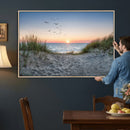 Sandy Dune Path Sunset Canvas Wall Art — Seagulls Beach by MyGreatCanvas | Canvas Wall Art Prints | Photo Prints & Wall Decor
