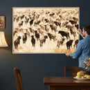 Texas Longhorn Sepia Canvas Wall Art, Western Cattle by MyGreatCanvas | Canvas Wall Art Prints | Photo Prints & Wall Decor