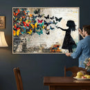 Banksy Butterfly Girl Wall Art Canvas Print, Framed Street by MyGreatCanvas | Canvas Wall Art Prints | Photo Prints & Wall Decor