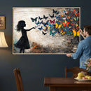Banksy Butterfly Girl Wall Art Canvas Print, Framed Street by MyGreatCanvas | Canvas Wall Art Prints | Photo Prints & Wall Decor