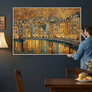 Gustav Klimt Golden Cityscape Wall Art Canvas Print, Framed by MyGreatCanvas | Canvas Wall Art Prints | Photo Prints & Wall Decor