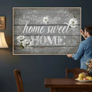 Home Sweet Home Sign Wall Art Canvas Print, Floral Farmhouse by MyGreatCanvas | Canvas Wall Art Prints | Photo Prints & Wall Decor
