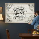 Home Sweet Home Wall Art Canvas Print, Floral Farmhouse by MyGreatCanvas | Canvas Wall Art Prints | Photo Prints & Wall Decor