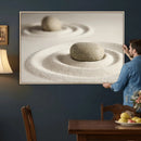 Zen Garden Stone Sand Canvas | Japanese Rock Garden Wall Art by MyGreatCanvas | Canvas Wall Art Prints | Photo Prints & Wall Decor