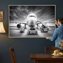 Airplane Wall Art Canvas Print, Black and White Jet Aircraft by MyGreatCanvas | Canvas Wall Art Prints | Photo Prints & Wall Decor