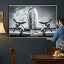 Propeller Plane Wall Art Canvas Print, Black and White by MyGreatCanvas | Canvas Wall Art Prints | Photo Prints & Wall Decor