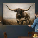 Longhorn Bull Wall Art Canvas Print, Western Farmhouse by MyGreatCanvas | Canvas Wall Art Prints | Photo Prints & Wall Decor