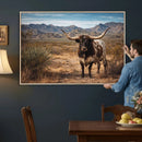 Texas Longhorn Bull Wall Art Canvas Print, Western Farmhouse by MyGreatCanvas | Canvas Wall Art Prints | Photo Prints & Wall Decor