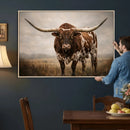Texas Longhorn Canvas Wall Art Western Bull Desert Moody by MyGreatCanvas | Canvas Wall Art Prints | Photo Prints & Wall Decor