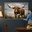 Texas Longhorn Canvas Wall Art Western Bull Desert Moody by MyGreatCanvas | Canvas Wall Art Prints | Photo Prints & Wall Decor