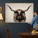 Texas Longhorn Canvas Wall Art Western Bull Desert Moody by MyGreatCanvas | Canvas Wall Art Prints | Photo Prints & Wall Decor