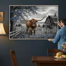 Texas Longhorn Canvas Wall Art, Rustic Farm Barn Bluebonnet by MyGreatCanvas | Canvas Wall Art Prints | Photo Prints & Wall Decor