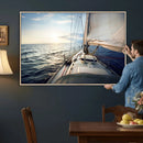 Sailboat Wall Art Canvas Print, Ocean Sunset Sailing Framed by MyGreatCanvas | Canvas Wall Art Prints | Photo Prints & Wall Decor