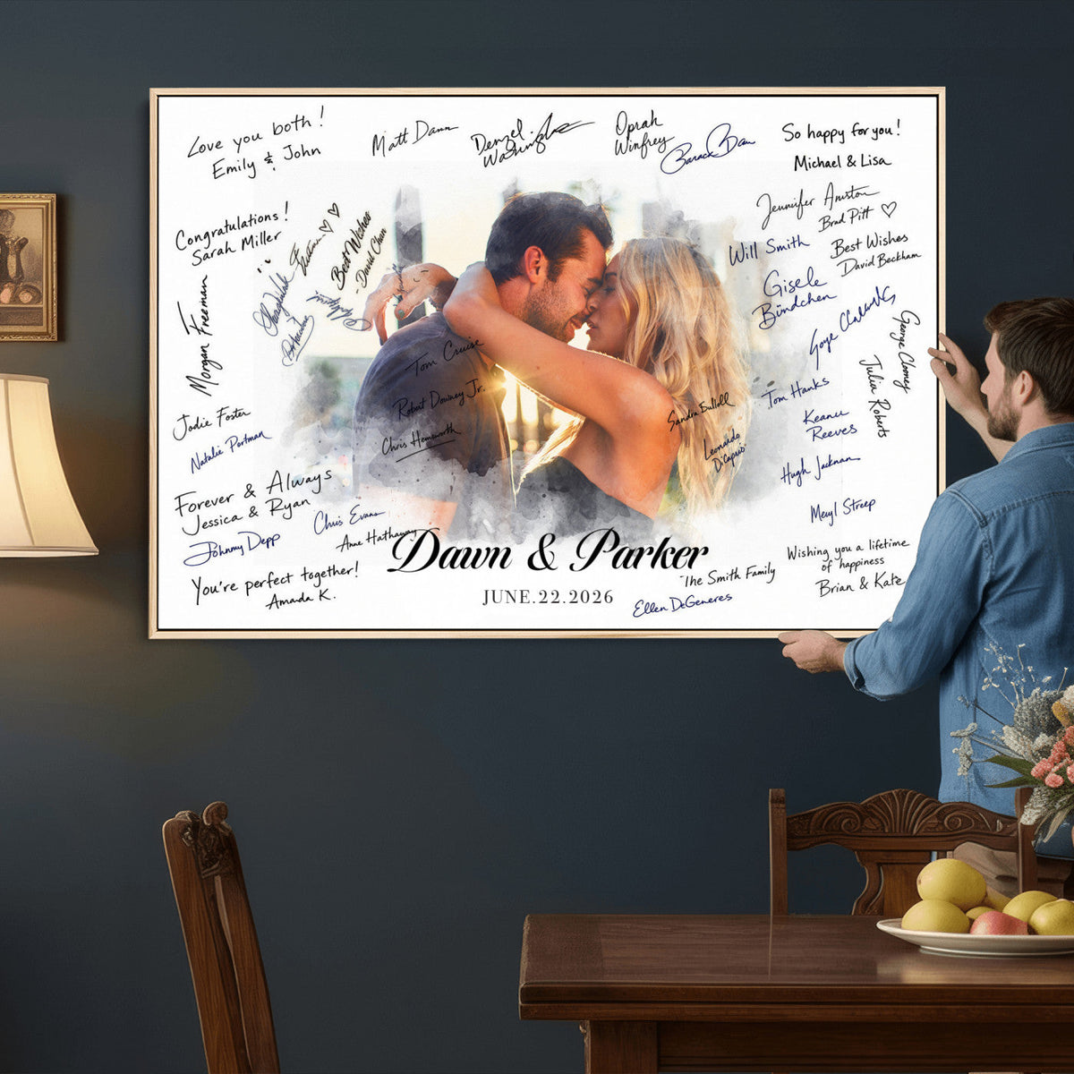 Wedding Guest Book Alternative Wall Art Canvas Print, Personalized, photo 24 of 25