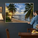 Mar Chiquita Beach Puerto Rico Canvas Wall Art, Manati Caribbean Coastal Photography Print, Tropical Ocean Sunset Decor by MyGreatCanvas | Canvas Wall Art Prints | Photo Prints & Wall Decor