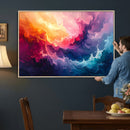 Colorful Abstract Canvas Wall Art Print, Vibrant Popup Color Art Print