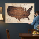 Personalized USA Push Pin Travel Map Canvas for Adventure Wall Decor