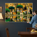 Gustav Klimt Golden Cityscape Wall Art Canvas Print,