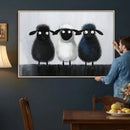 Funny Sheep Canvas Wall Art, Three Quirky Sheep Painting Print, Cute Animal Nursery Decor, Black White Navy Farmhouse Art, Kids Room Gift by MyGreatCanvas | Canvas Wall Art Prints | Photo Prints & Wall Decor
