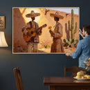 Mexican Couple Canvas Wall Art, Romantic Serenade Guitar Painting Print, Southwestern Desert Adobe Decor, Warm Golden Folk Art, Living Room Art by MyGreatCanvas | Canvas Wall Art Prints | Photo Prints & Wall Decor