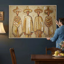 Mexican Folk Art Canvas Wall Art, Charro Poncho Sombrero Painting Print, Neutral Beige Boho Decor, Southwestern Impasto Style, Living Room Art by MyGreatCanvas | Canvas Wall Art Prints | Photo Prints & Wall Decor