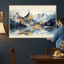 Lake Abstract Mountain Wall Art Canvas Print