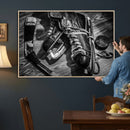 Old Pair of Mens Skates Wall Art Canvas, Men Skates Wall Art