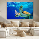 Sea Turtle Wall Art Canvas Print, Sea life in the Ocean Wall