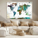 Modern Watercolor World Map Canvas Wall Art – Framed by MyGreatCanvas | Canvas Wall Art Prints | Photo Prints & Wall Decor