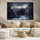 Night Landscape and Trees Wall Art Canvas Print