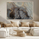 Gray Marble Fluid Wall Art – Modern Abstract Canvas Print