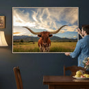 Texas Longhorn Canvas Wall Art – Majestic Triptych Animal by MyGreatCanvas | Canvas Wall Art Prints | Photo Prints & Wall Decor