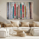 Vintage Wooden Weathered Ski's in Front of an Old Barn Wall by MyGreatCanvas | Canvas Wall Art Prints | Photo Prints & Wall Decor