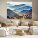 Misty Mountain Sunrise Triptych Canvas Print – Autumn