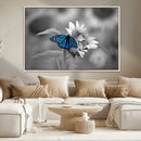 Blue Butterfly Black and White Canvas Wall Art by MyGreatCanvas | Canvas Wall Art Prints | Photo Prints & Wall Decor