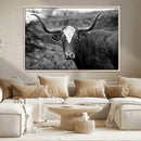 Western Home Wall Art Canvas Print, Framed Texas Longhorn by MyGreatCanvas | Canvas Wall Art Prints | Photo Prints & Wall Decor