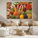 Herbs and Spices Art Canvas Print for Kitchen Kitchen,