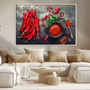 Red Chili Peppers Wall Art Kitchen Artwork Canvas Print