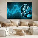 Music and Microphone Wall Art Canvas Print by MyGreatCanvas | Canvas Wall Art Prints | Photo Prints & Wall Decor
